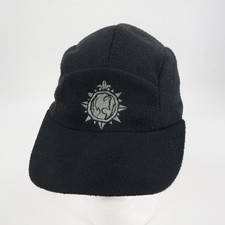 Bula Fleece 5 Panel Cap Mens OSFM Black Purple Ear Flaps Made in USA Hat