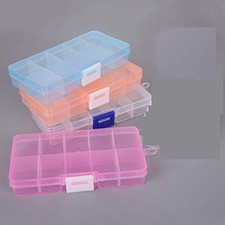 Jewelry Organizer 4 Pack , 2x10 Grids Bead Organizer Plastic Jewelry Box with...