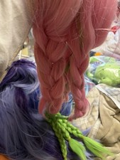 Kanroji Mitsuri Anime wig Demon Slayer for Women Cosplay Wigs Pink green