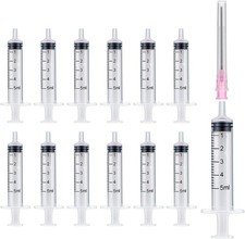 12PCS 5ML/CC Ink Filling Plastic Syringe Set with Blunt Stainless Needle Tip for