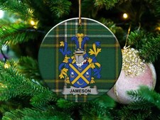 Jameson Irish Family Crest Ceramic Christmas Ornament