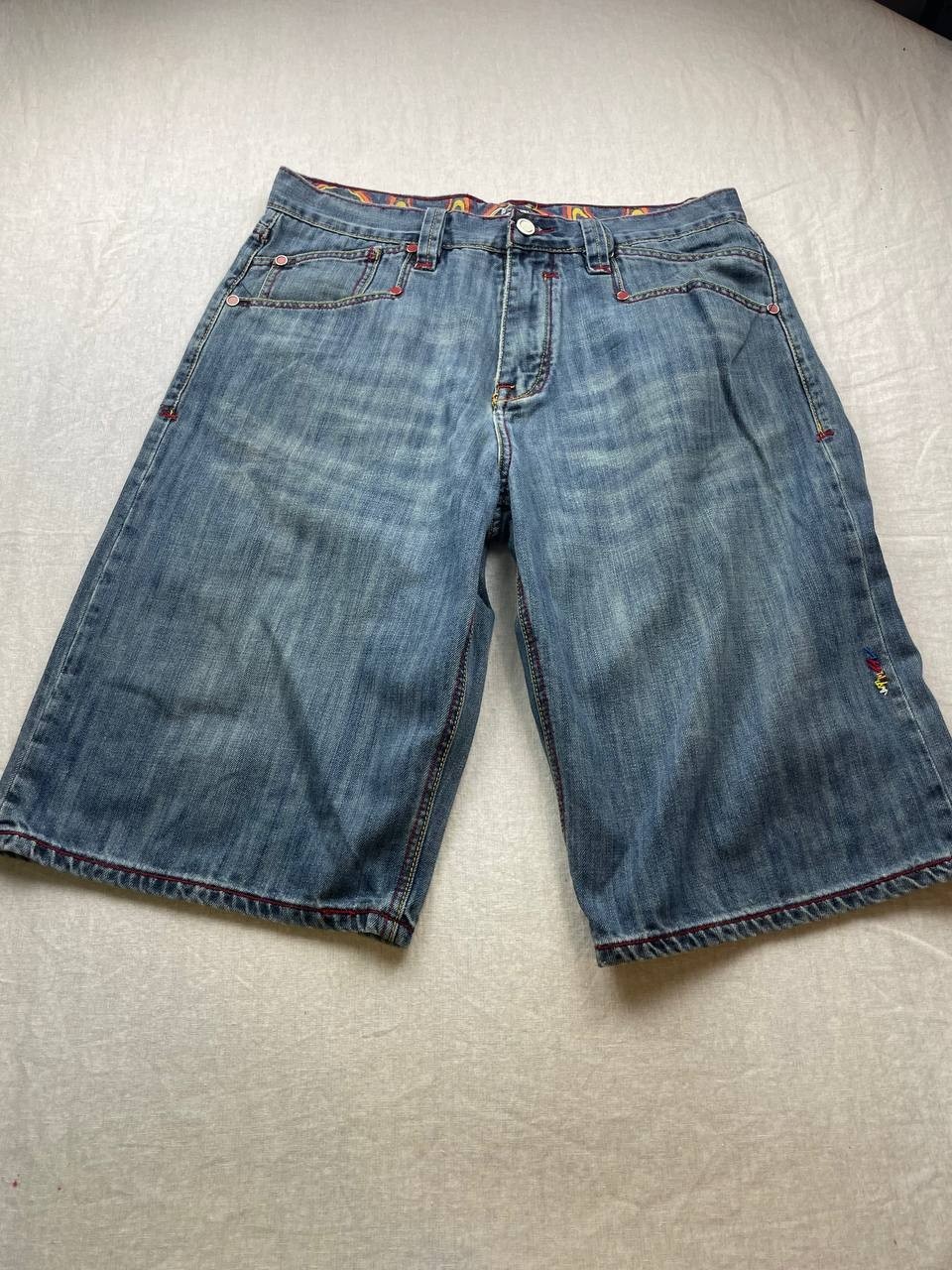 Vintage Coogi Jean Shorts Mens Size 38 Blue Dark Wash Denim Embroidered Bermuda