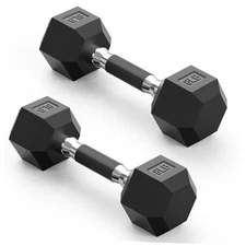  Hex Dumbbell Set with 2.5-125lb, Odorless Rubber Coated 8 lb, Pair Rubber Grip