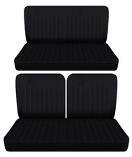 Fits 1953 To 1957 Chevy 210 2door Front 50-50 Top And Rear Bench Seat Covers Blk