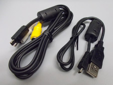 Mini-USB To RCA Audio And Mini-USB To USB Cable Set For Digi-Cam. K-500-24