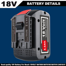 18V for Bosch BAT618 BAT609 5.0Ah Li-ion Battery BAT620 BAT610G BAT619G 24618-01