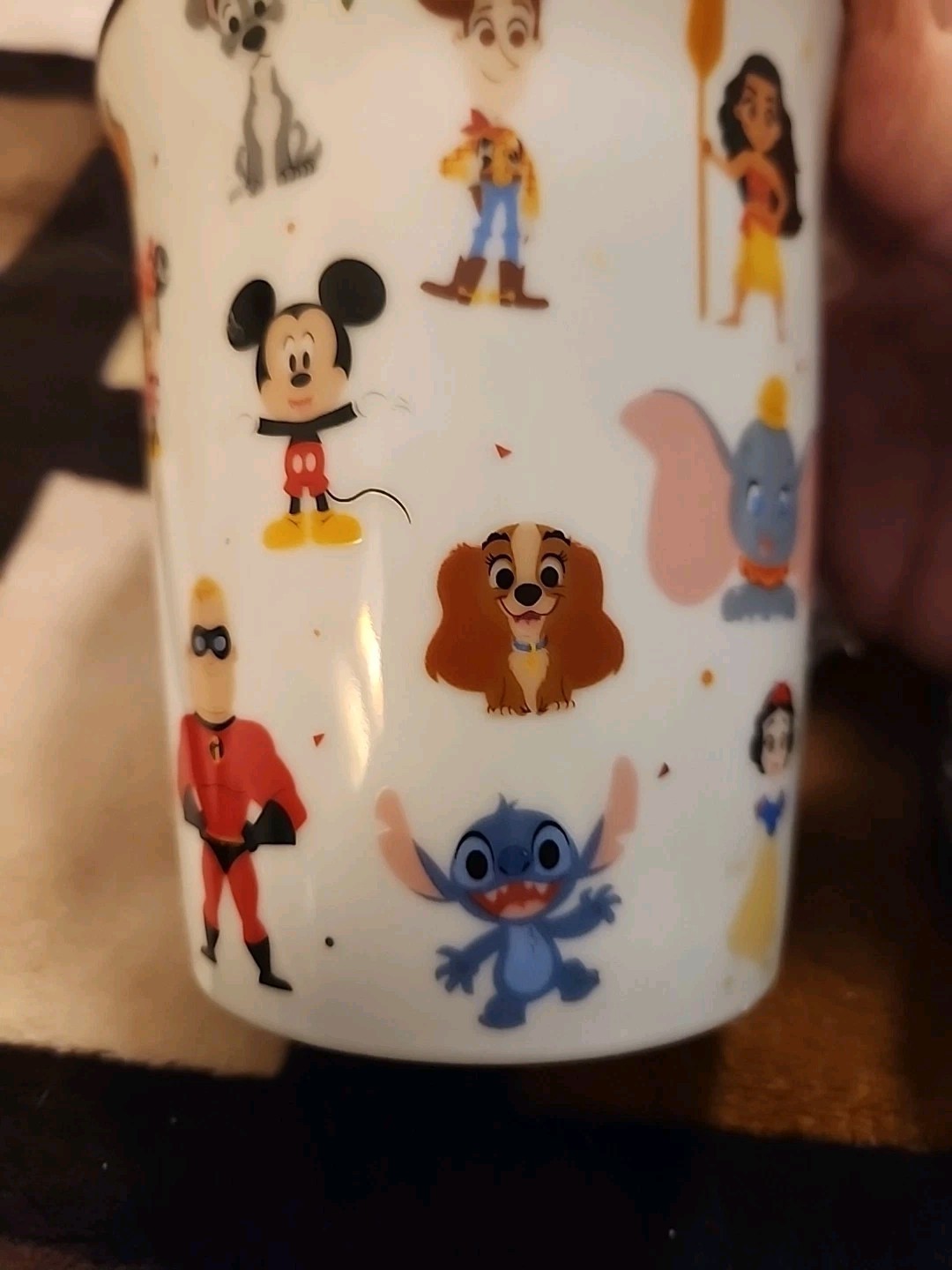  ZRIKE BRANDS BY R SQUARED Disney Characters Ceramic Coffee Mug Silver Trim   K