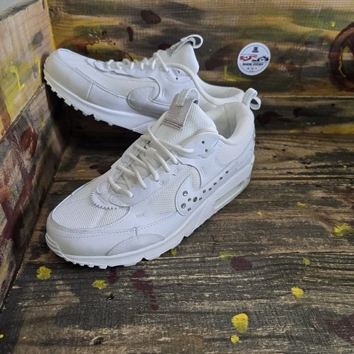 Nike Air Max 90 Futura White-Platinum Tint Studded Womens Sz 10 [FQ8888-100]