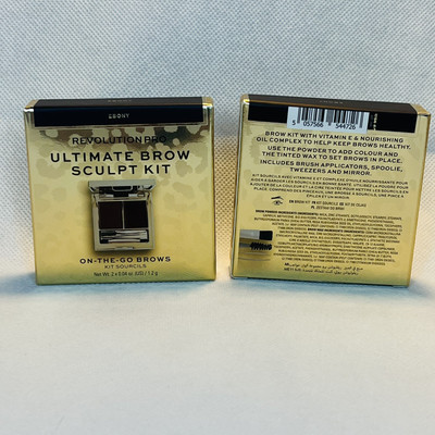 Revolution Pro Ultimate Brow Sculpt Kit 5 Piece On-The-Go Brow Kit (Ebony) X2