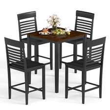 5 PCS Counter-Height Dining Table Set for 4 Square Kitchen Table  4 Bar Chairs