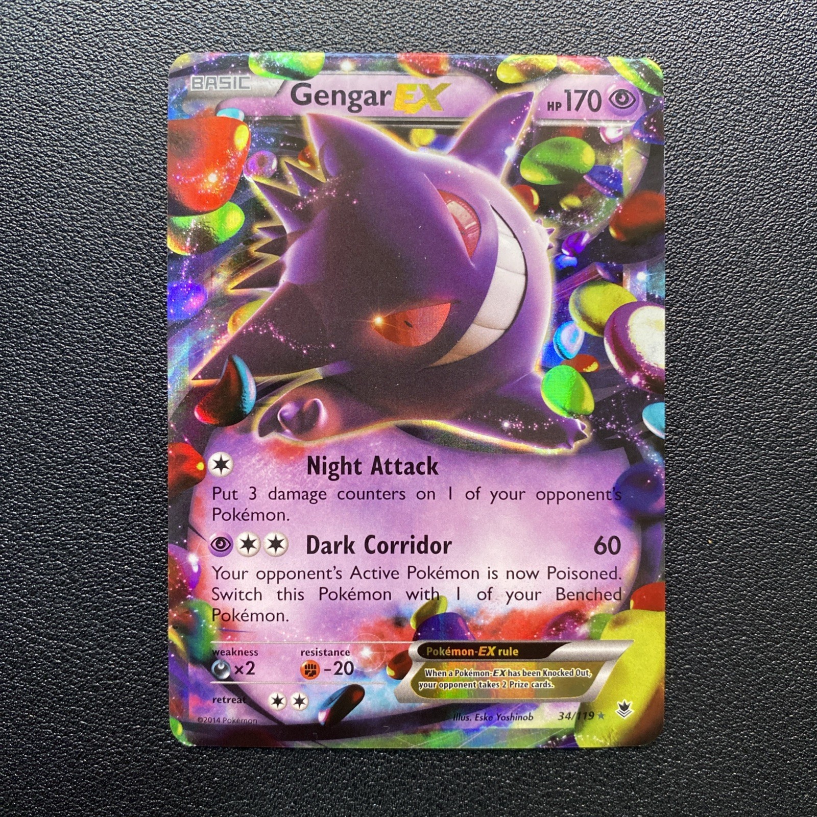 Gengar EX Holo 34/119 XY Phantom Forces Pokemon Card