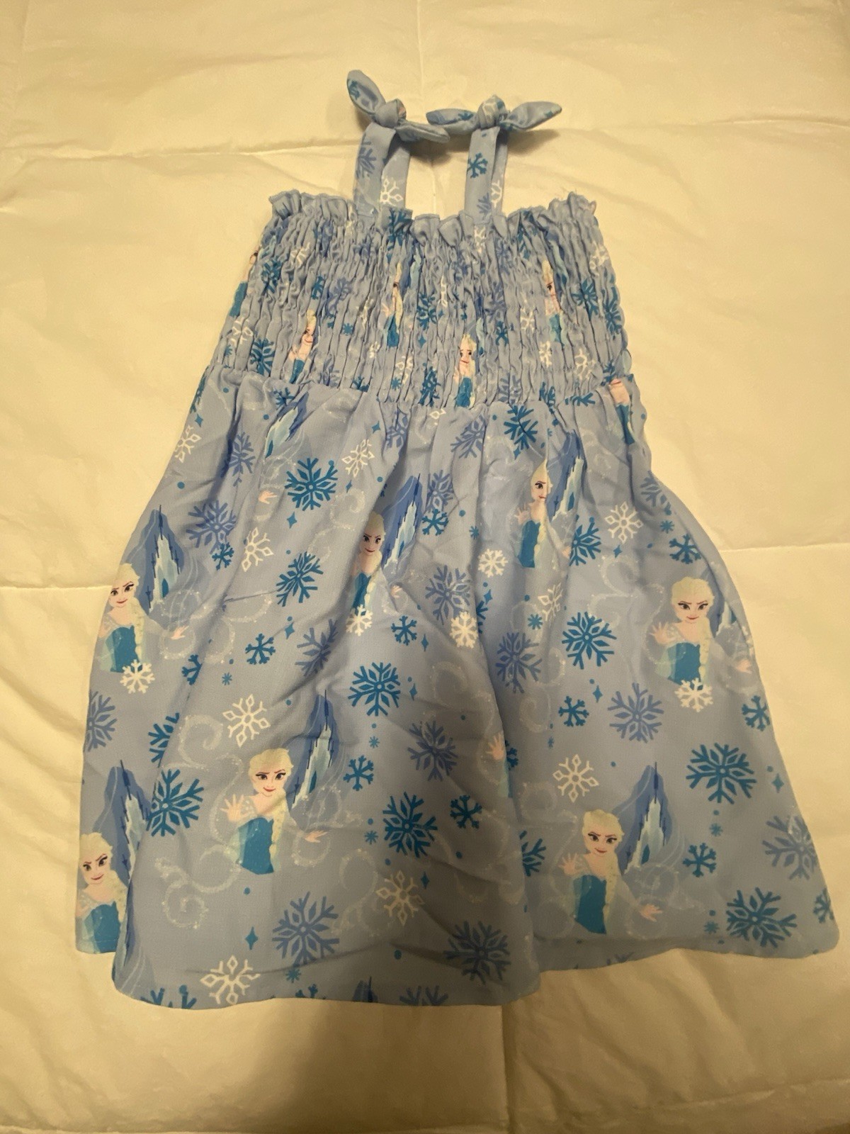 Disney PatPat Elsa Frozen Girls Sundress Blue 3Y Knee Length Sleeveless