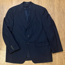 Vintage Chaps Ralph Lauren 44R Navy Wool Blazer Made in Canada Woolmark Ivy Trad