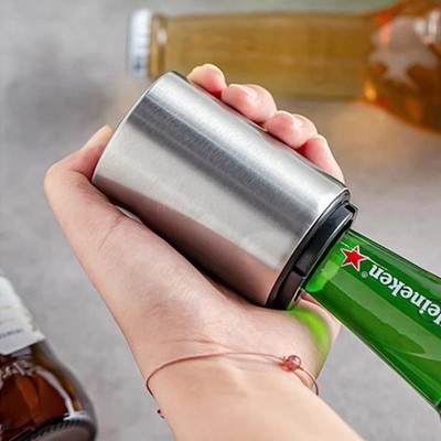 Stainless Steel Magnetic Beer Bottle Opener Automatic Push Down Opener for Bar