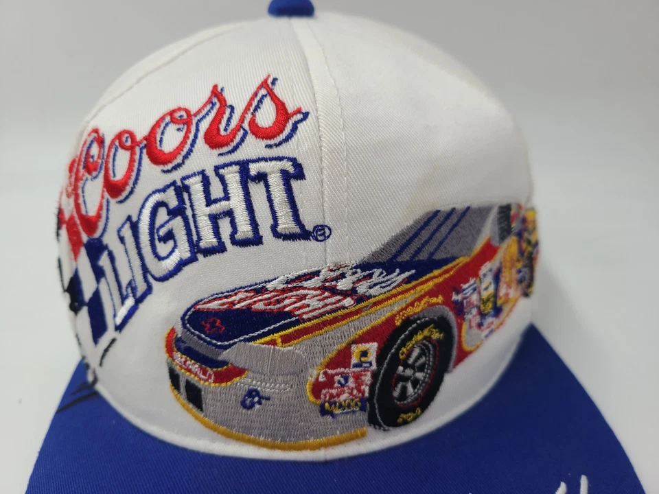 Gorra gorra vintage Sterling Marlin #40 Coors Light Snapback años 90 NASCAR blanca azul Foto 4 de 4
