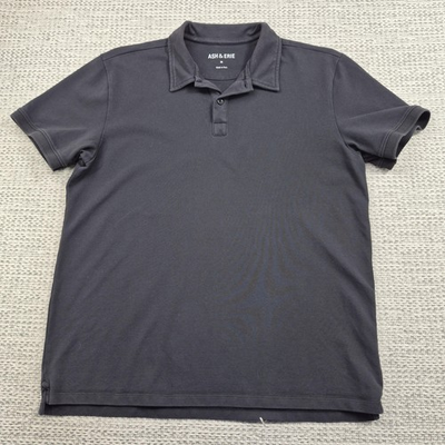 #ad #ad Ash amp; Erie Polo Golf Shirt Mens Medium Gray Solid Pima Cotton Stretch Casual $18.49