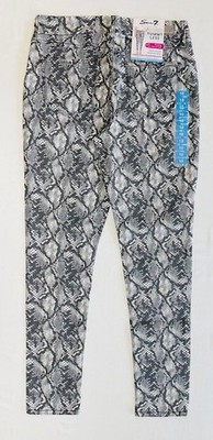 Seven7 Women's Tummyless High Rise Skinny Pants Size 10, Neutral Snake #MY1975PY