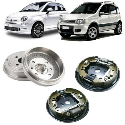 KIT FRENI POSTERIORI PIATTELLO GANASCE CILINDRETTI TAMBURI FIAT PANDA 169 2003 E - 3