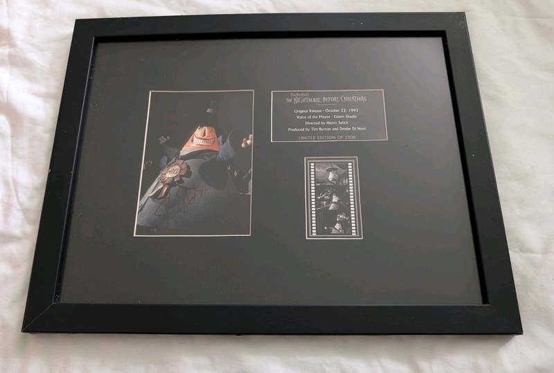 Disney Nightmare Before Christmas Framed  Movie Film Memorabilia mayor signed