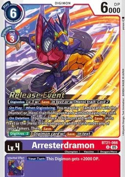 Digimon Arresterdramon (BT21-066) BT-21P Alternative Art Englisch NM