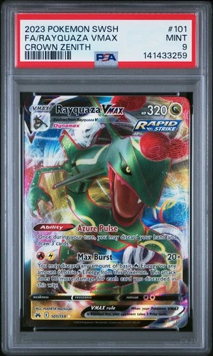 PSA 9 Rayquaza Vmax Ultra Rare #101 2023 Pokemon Crown Zenith 141433259