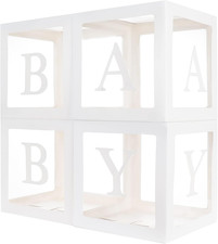Baby Boxes with 12 Letters for Baby Shower, Baby Shower Decorations for Boy