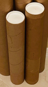 Empty Yazoo Kraft Ulne Shipping Tubes - Poster Map Art Canvas 3in x 19in