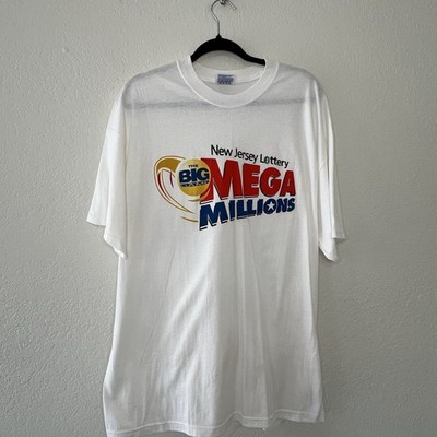 VTG 90s Mega Million Lottery Gambling Promo White T-Shirt Unisex Hanes Beefy XL