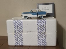 Franklin Mint 1956 Nash Metropolitan Convertible Blue White 124 Diecast W Box Franklin Mint 1956 Nash Metropolitan Convertible Blue White 124 Diecast W Box