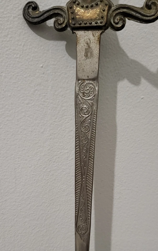 Ouvre Lettre en Métal Et Laiton Ou Bronze Belgique Bruxelles Vintage Chevalier - Photo 3/4