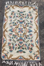 Vintage Hand Woven Traditional Kashmiri Multicolor Kilim Rug Carpet 86x57 cm