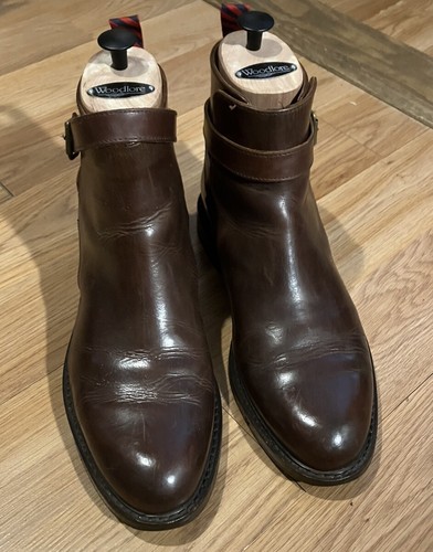 Polo Ralph Lauren Men”s Brown Leather Boots 10.5 D Newent Jodhpur Buckle & Tree
