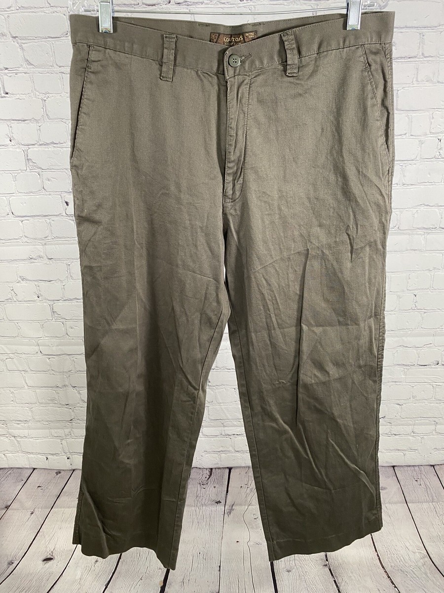 Koutons Collezioni Mid Rise Army Green Flat Front Casual