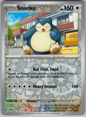 Snorlax カベゴン ポケカ 英語 reverse Holo 2004 Pokemon - Snorlax - 136/167 - Reverse Holo - Twilight Masquerade