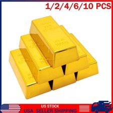 1/10*Gold Bar Door Stopper Brick Fake Golden Bullion Real Look No Slip Soft Stop