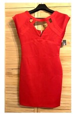 Red Dress Lined  Size 12 Stretchy 8% Spandex Ladies Guess Los Angeles