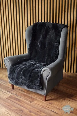 Paquet De 2 Classique Tapis Peau Mouton Housse Siège Chaise Sofa Main Fabriqué - Photo 1/4