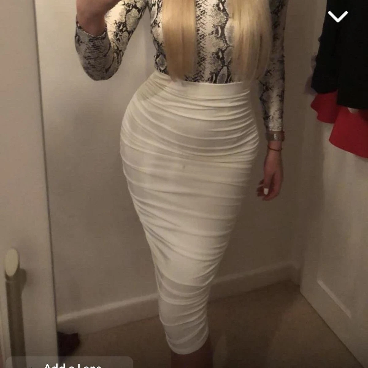 Slinky ruched on sale midi skirt