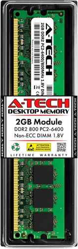 2GB DDR2 800Mhz UDIMM PC2-6400 CL6 1.8V DIMM Non-Ecc Unbuffered Desktop RAM Memo