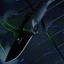 TAKUMITAK 9" Full Tang Drop Point Survival Knives w/ MOLLE Webbing Clip