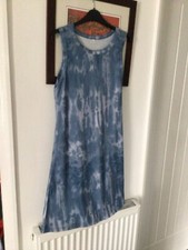 ladies / girls blue tie dye t shirt dress size small