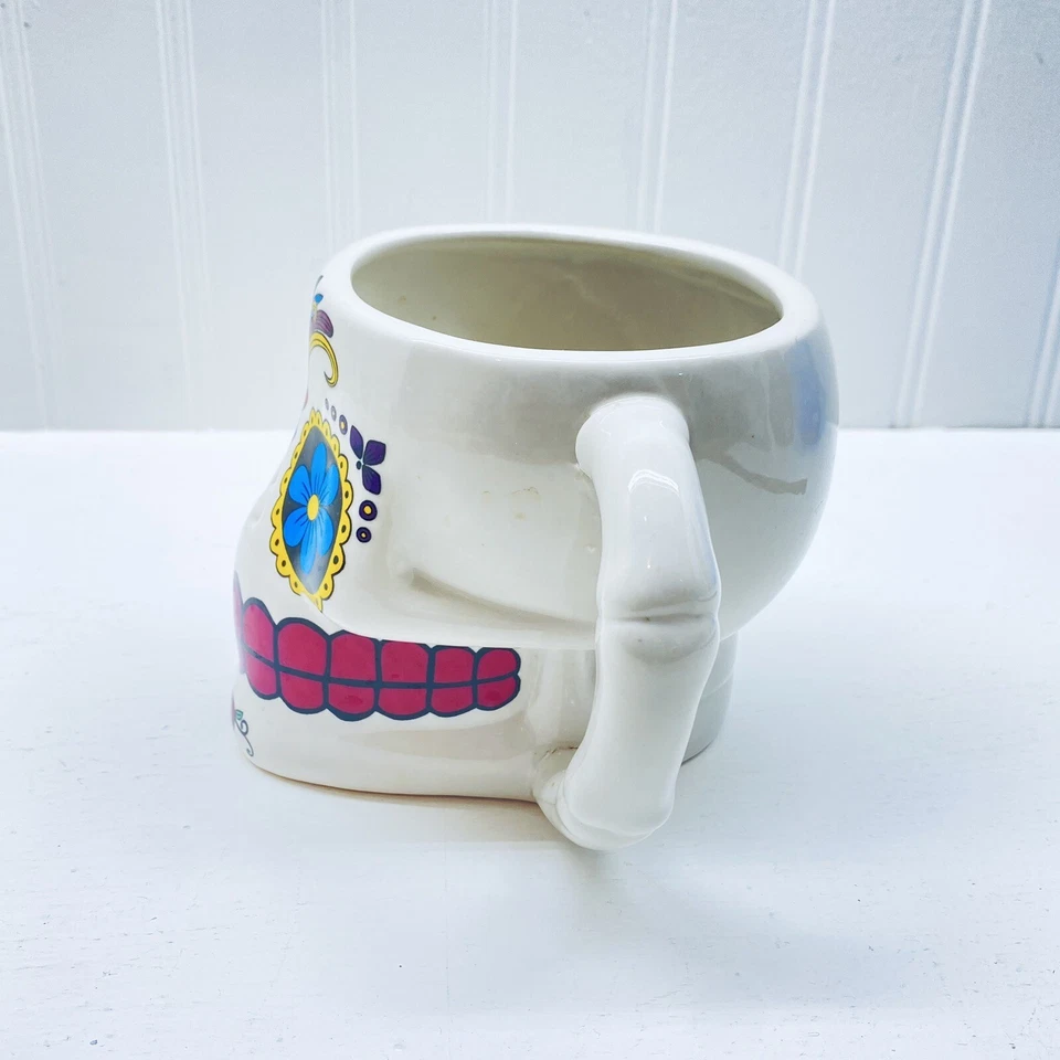 Day of the Dead瓷杯糖头骨大号瓷咖啡杯 — 第 4/4 张图片