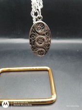 Pewter Pendant In The Shape Of A Celtic Shield On A Silver Tone Necklace