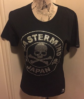 AS NEW AUTHENTIC MASTERMIND JAPAN DESIGNER MENS T-SHIRT TOP swarovski RRP$1500+