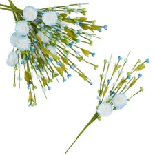 Factory Direct Craft Blue and Green Poly Silk Flower and Pip Berry Floral S