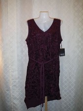 Sleeveless lined Dress PL Simply Vera Vera Wang Purple Wine Asymetric Hem NWT