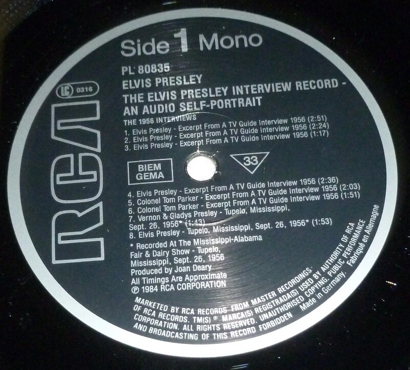 Vinyl LP - Elvis Presley - Interview Record - 50th Anniversary Foto 2 de 3