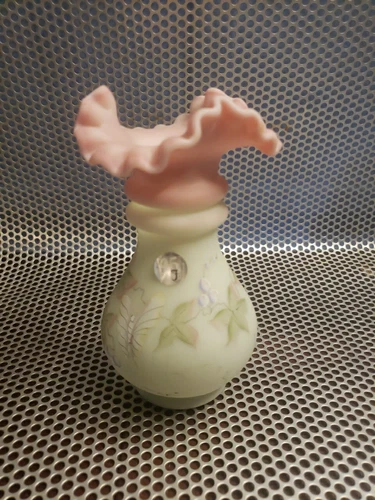 Fenton Lotus Mist Burmese 95th Anniversary Numbered Hand Painted
