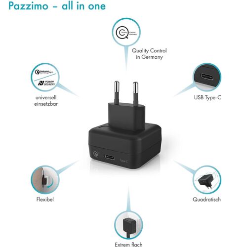 Pazzimo Ladegerät USB-C Qualcomm Quick Charge 4+ QC 4.0 Power Delivery Netzteil - Bild 6 von 6