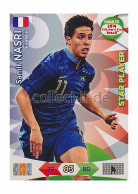 Panini Adrenalyn Road World Cup Brazil 95 - Samir Nasri - Star Player